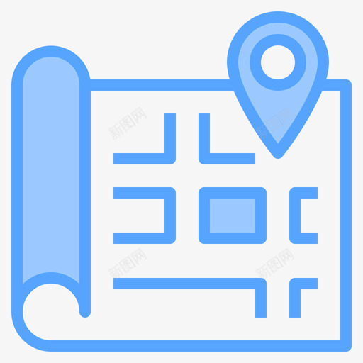 地图导航和地图28蓝色图标svg_新图网 https://ixintu.com 地图 导航 蓝色