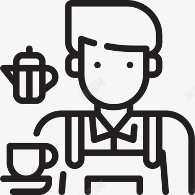 咖啡师职业化身1直系图标图标