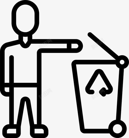 回收箱垃圾4线性图标svg_新图网 https://ixintu.com 回收 垃圾 线性