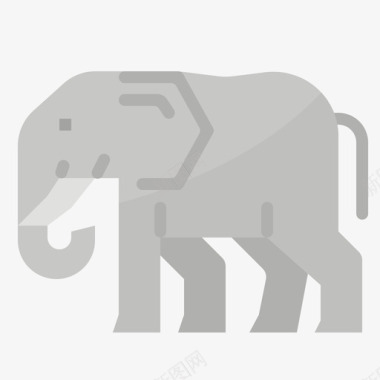 大象动物78扁平图标图标