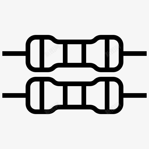电阻电子元件2线性图标svg_新图网 https://ixintu.com 电子元件 电阻 线性