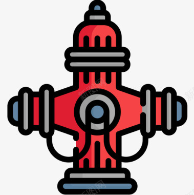 消防栓城市52线性颜色图标图标