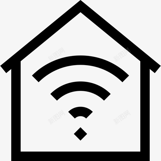 Wifi智能家庭71线性图标svg_新图网 https://ixintu.com Wifi 家庭 智能 线性