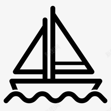 帆船漂浮海上图标图标