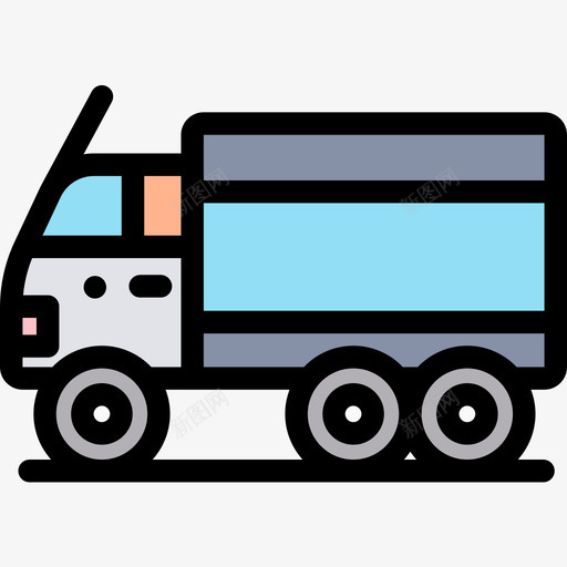 卡车广告6线性颜色图标svg_新图网 https://ixintu.com 卡车 广告 线性 颜色