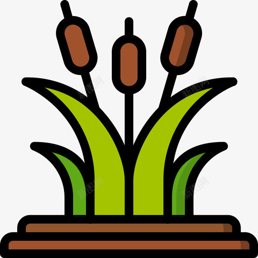 芦苇植物31线形颜色图标svg_新图网 https://ixintu.com 植物 线形 芦苇 颜色