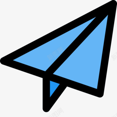 纸飞机电子邮件59线颜色图标图标