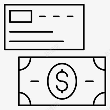 现金信用卡美元图标图标