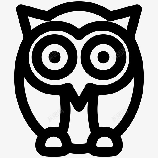 猫头鹰动物可爱图标svg_新图网 https://ixintu.com 动物 可爱 夜晚 猫头鹰