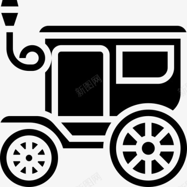 马车运输车辆字形图标图标