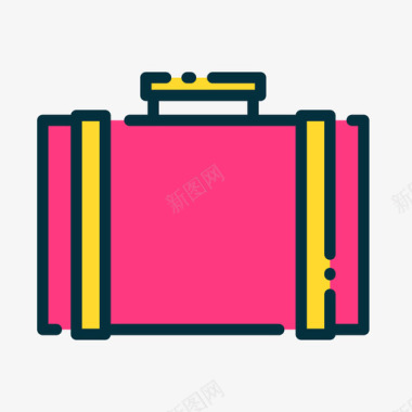 行李保险82线性颜色图标图标