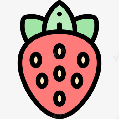 草莓过敏35线形颜色图标图标