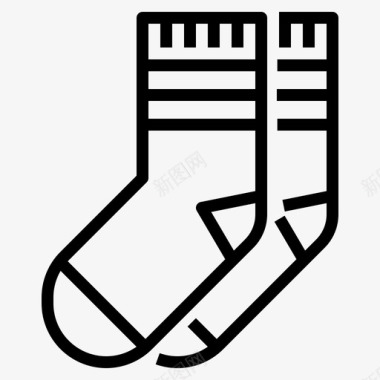 袜子男式旅行包装2线性图标图标