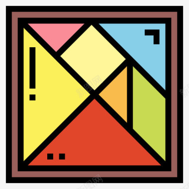 七巧板棋盘游戏3线颜色图标图标