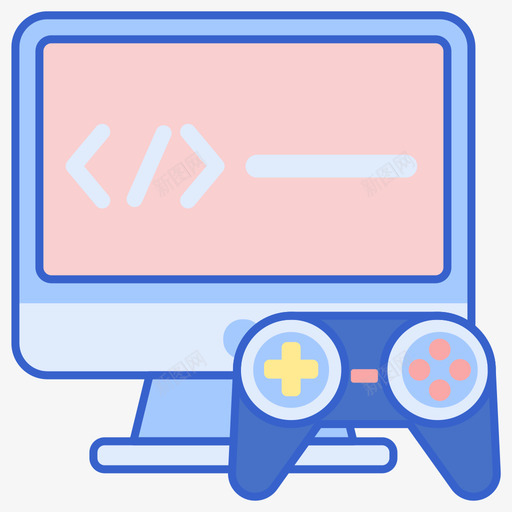 游戏开发电子竞技2线性颜色图标svg_新图网 https://ixintu.com 开发 游戏 电子竞技 线性 颜色