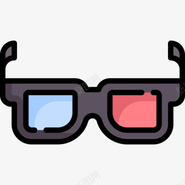 3d眼镜娱乐67线性颜色图标图标