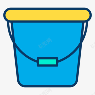 桶清洁93线性颜色图标图标