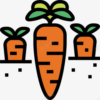 胡萝卜复活节59线形颜色图标图标