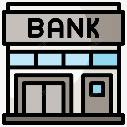 银行贷款10线颜色图标svg_新图网 https://ixintu.com 贷款 银行 颜色