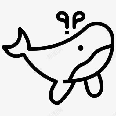 鲸鱼动物32直系图标图标