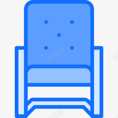 扶手椅家具131蓝色图标图标