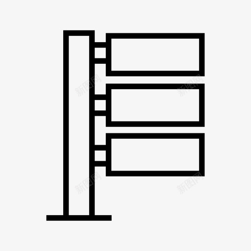 路标横幅广告牌图标svg_新图网 https://ixintu.com 广告牌 标牌 标示 横幅 灯杆 路标