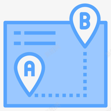 行程导航和地图28蓝色图标图标