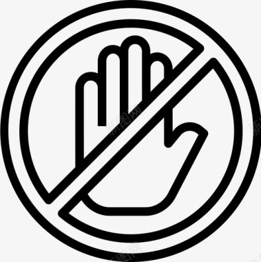 请勿触摸手势9直线图标图标