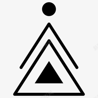 山符号阿兹台克山图标图标