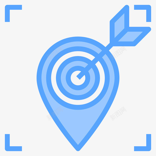 目标导航和地图28蓝色图标svg_新图网 https://ixintu.com 地图 导航 目标 蓝色