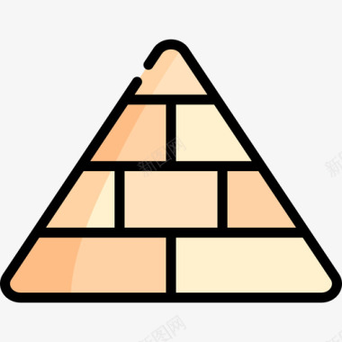 金字塔沙漠42线性颜色图标图标