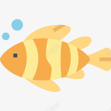 鱼夏季59扁平图标图标