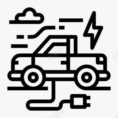 电动车充电器能源图标图标