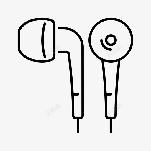 耳机苹果产品线性图标svg_新图网 https://ixintu.com 产品 线性 耳机 苹果