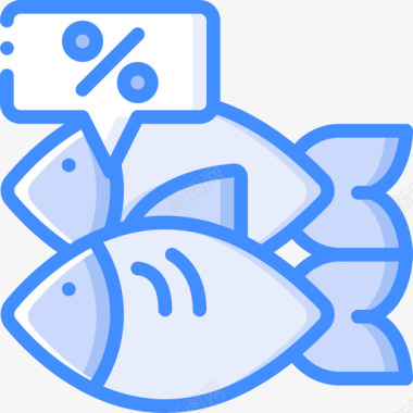鱼超市73蓝色图标图标