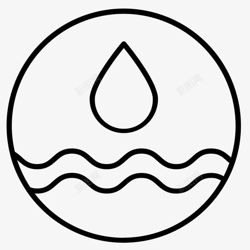 水资源水滴自然图标svg_新图网 https://ixintu.com 水滴 水资源 波浪 生态 自然