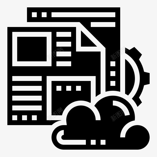 内容管理云服务15字形图标svg_新图网 https://ixintu.com 内容 字形 服务 管理