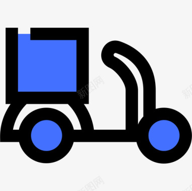 箱送货服务蓝色图标图标