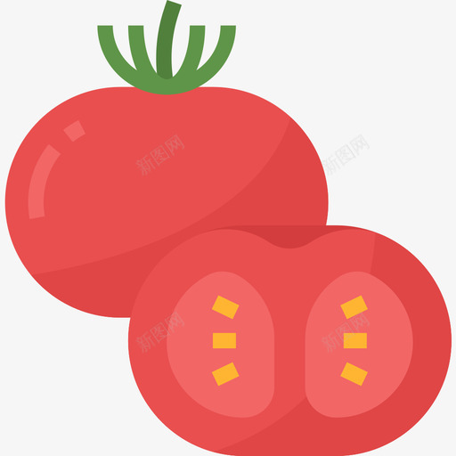 西红柿健康食品30扁平图标svg_新图网 https://ixintu.com 健康食品 扁平 西红柿