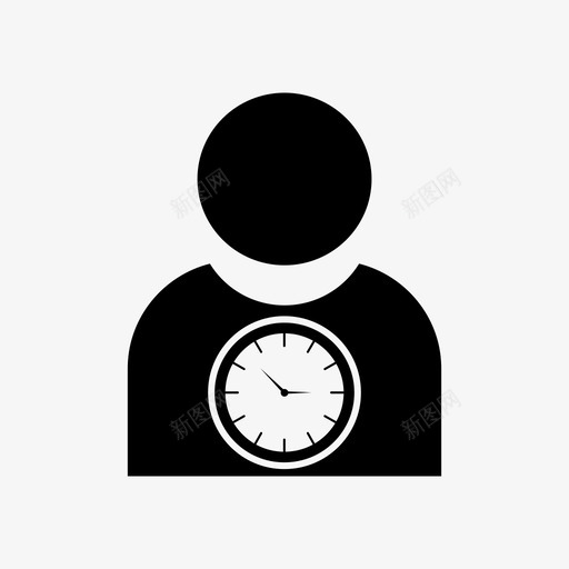 计时器时钟人图标svg_新图网 https://ixintu.com 准时 图标 字形 时钟 计时器