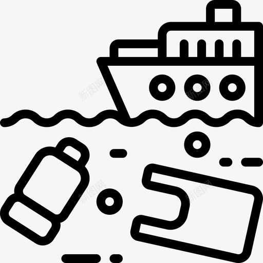 塑料污染42线性图标svg_新图网 https://ixintu.com 塑料 污染 线性