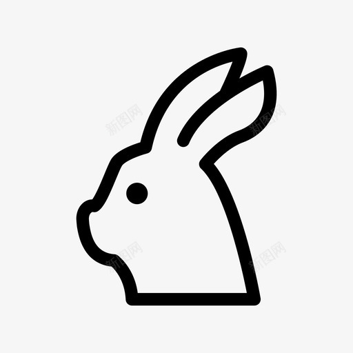 兔子动物头图标svg_新图网 https://ixintu.com 兔子 动物 系列 野生动物