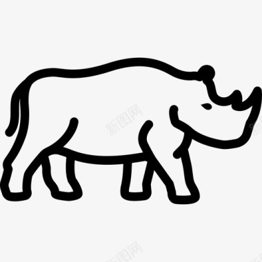 犀牛动物动物园图标图标
