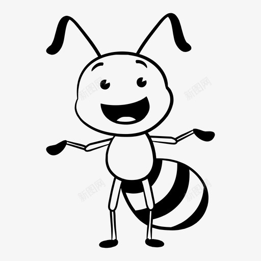 微笑蚂蚁昆虫有趣的动物宠物图标svg_新图网 https://ixintu.com 动物 宠物 微笑 昆虫 有趣 蚂蚁
