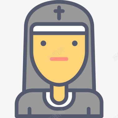 修女宗教肤色图标图标