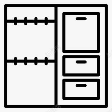 壁橱器具11线性图标图标