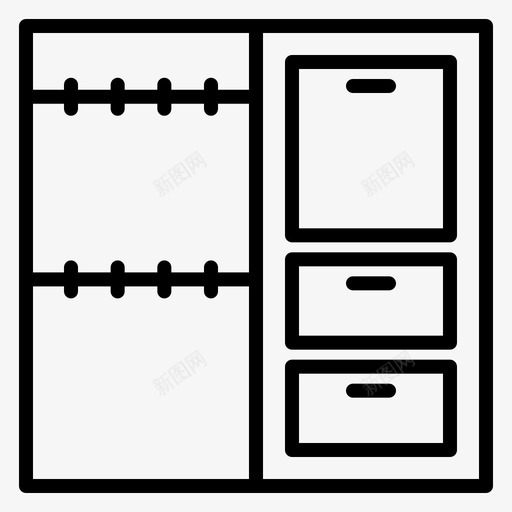 壁橱器具11线性图标svg_新图网 https://ixintu.com 器具 壁橱 线性