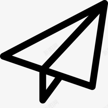 纸飞机电子邮件57直线图标图标