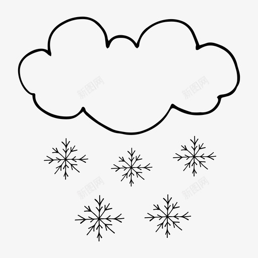 雪雪花下雪图标svg_新图网 https://ixintu.com 下雪 冬天 圣诞 天气 素描 雪花 雪花绘画