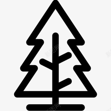 松树树木6线形图标图标